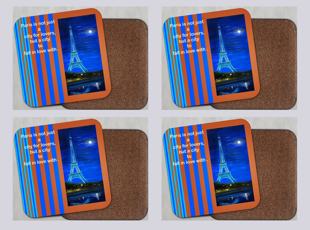 Coasters with Cork # 2 "Paris by Moonlight II"