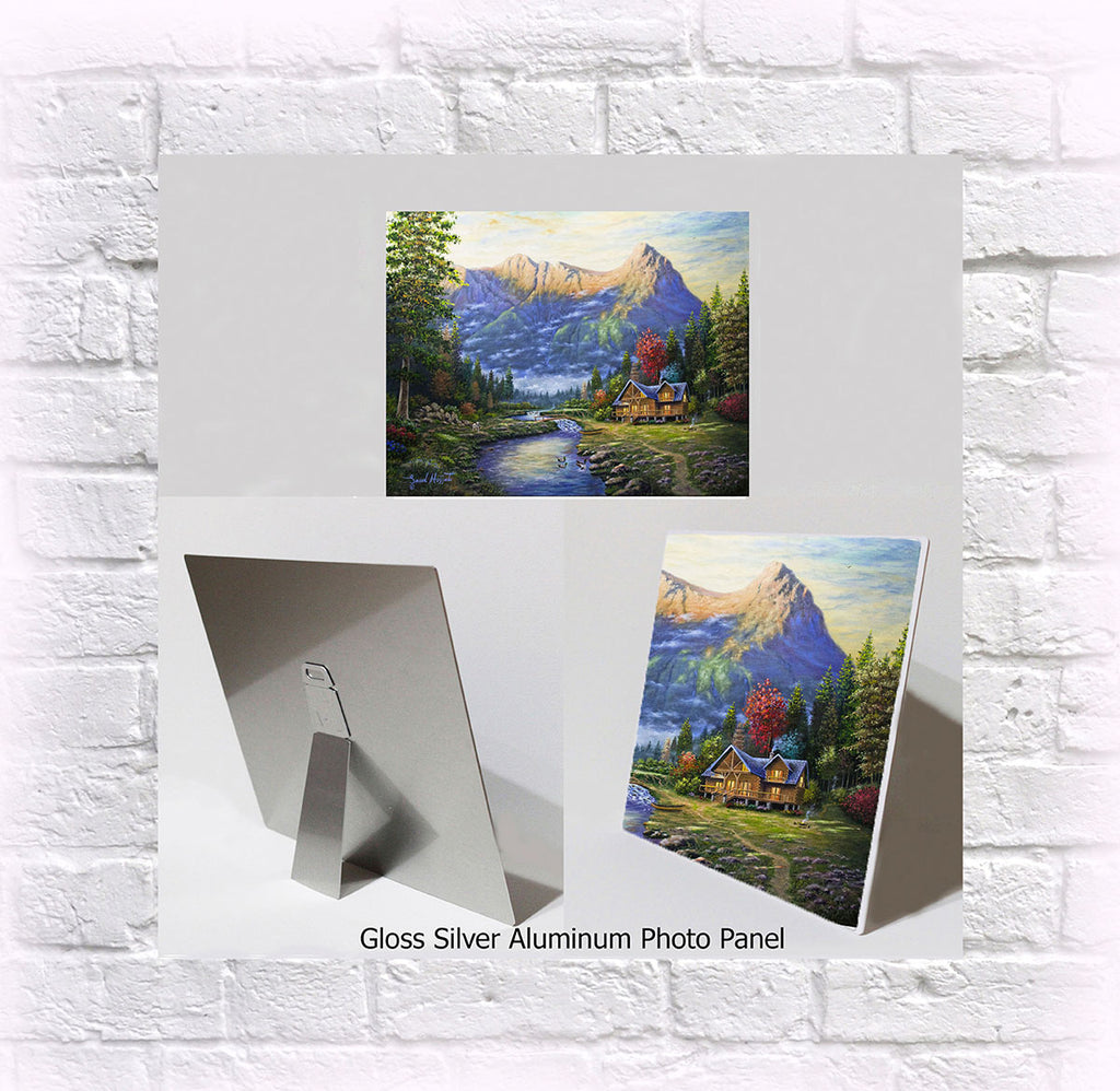 NEW ITEM! 8" X 10" ALUMINUM ART PANEL "Canmore Cottage"