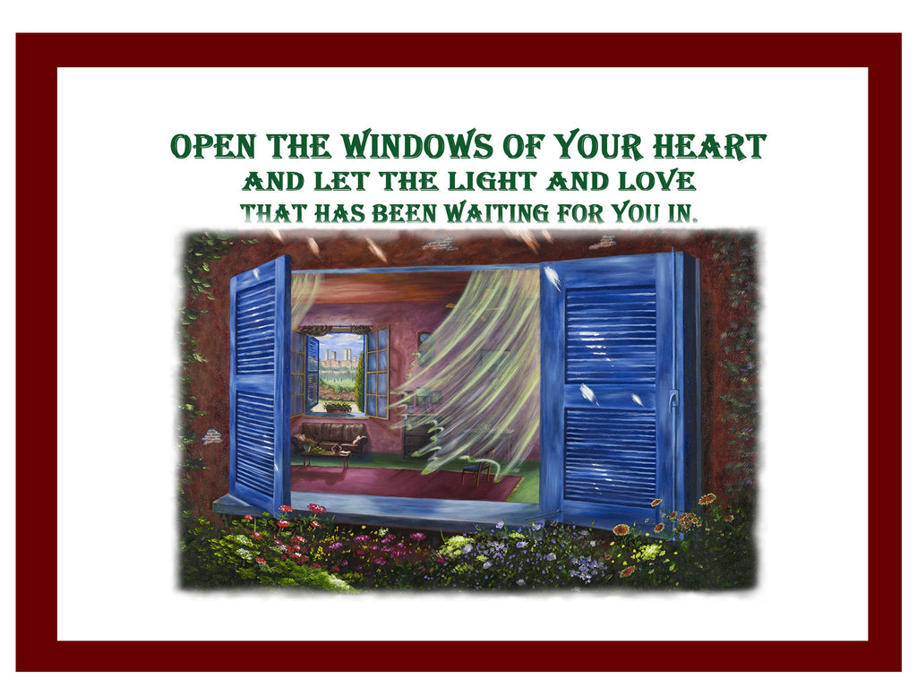 Greeting Card Plaque - Open the Windows of Your Heart