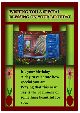 Greeting Card Plaque - Wishing You A Special Blessing on Your Birthday