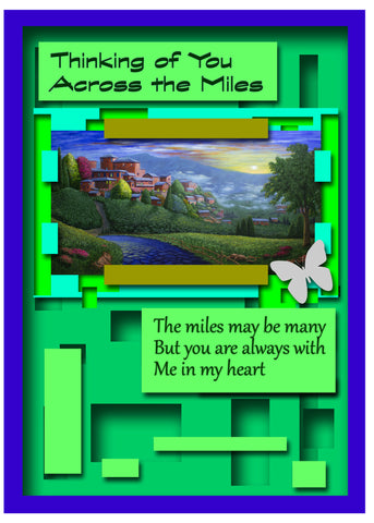 Greeting Card Plaque - Thinking of You Across the Miles