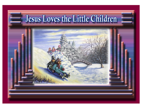 Greeting Card Plaque - Jesus Loves the Little Children